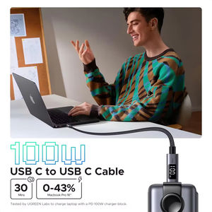 Câble de données USB C vers USB C à charge rapide avec affichage numérique UGREEN 100W, 3,3 pieds, 6,6 pieds, câble tressé en nylon de type C pour iPhone, ordinateur portable - Product Image 4