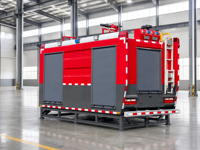 Camion de pompiers à mousse de 5 tonnes, capacité 3200L eau, 1600L mousse, réservoir en acier au carbone et acier inoxydable, pompe CB10/30 30L/s, lance de lutte contre l'incendie PL8/24