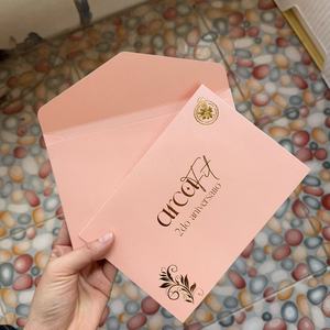 Invitation de fête de mariage imprimée personnalisée carte-cadeau de remerciement emballage d'enveloppe d'expédition en papier perlé - Product Image 6