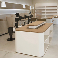 Comptoir de réception/caisse moderne en MDF écologique Hontay avec éclairage LED, étanche, personnalisable avec logo