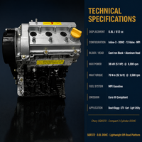 Nouveau Moteur Complet à Essence Haute Performance 100% Testé à Chaud 0.8L 3 Cylindres 38kW SQR372 pour Modification de Buggy de Plage Chery US