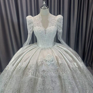 Lscm97 Elegant Ivory Ball Gown Princess Bridal <b>Wedding</b> Dress Sweetheart Neckline Beaded Lace Backless Chapel Train Floor-Length - Product Image 2