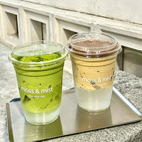 Bedrukte logo's op 16oz (500ml) wegwerp plastic bekers van PET (98mm) voor koude koffie, boba, bubble tea en sap