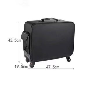 Free Sample Large Makeup Bag Travel Professional Organizer Make Up Storage bag tool kits makeup <b>suitcase</b> with <b>wheels</b> - Product Image 3