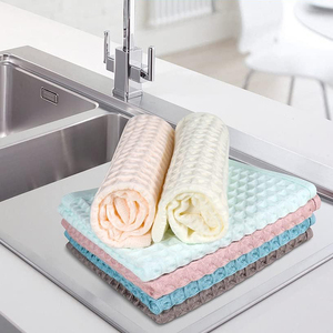 マイクロファイバーワッフル織りキッチンティータオルソフト吸収カスタムロゴ付き - Product Image 2