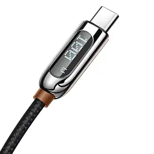 Großhandel neue Stil Daten USB Typ C Kabel 3.0 Ladekabel schwarze Farbe 1m 100W Display mit LED