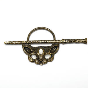 ビンテージヘアピンヘアクリップブロンズフォークバタフライバット猫レトロバレッタアクセサリージュエリーチョップスティックヘアピン女性用 - Product Image 3