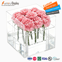 Boîte à souvenirs en acrylique personnalisée avec couvercle amovible pour la présentation de roses éternelles, l'organisation de bijoux ou l'emballage de souvenirs