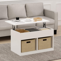 Mécanisme de levage moderne en bois pour table basse avec plateau réglable - Utilisation pour salon et hôtel/villa