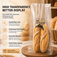 Sacs à pain personnalisés avec logo du fabricant, en BOPP transparent de qualité alimentaire, à soufflets latéraux et trous de ventilation pour boulangerie