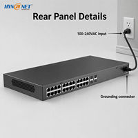 Switch de Red Gigabit L3 AVoIP PoE+ de 24 Puertos + Switch Ethernet 4*10G SFP+ para Dispositivos de Audio y Video IP, Switch PoE Administrado