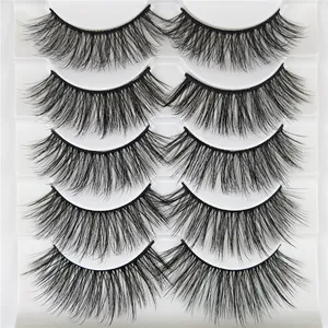 5 pairs 3D vizon kirpik doğal yanlış Eyelashes dramatik hacim takma kirpik makyaj kirpik uzatma ipek kirpikler