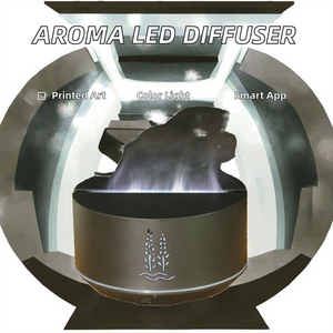 New Ultrasonic Aromatherapy Humidifier LED Color Light Flame <b>Essential</b> <b>Oil</b> <b>Diffuser</b> Large Capacity 1 Year <b>for</b> Household Use - Product Image 2