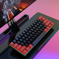 Teclado Mecánico para Juegos HXSJ 60% Mini, con Cable, LED, 61 Teclas, USB, Compatible con PC Windows/XP/Win 7/Win10, Interruptores Rojo-Negro-Azul Kailh