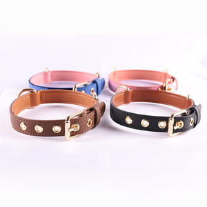 Collar de Perro de Cuero PU al por Mayor, Color Sólido, Ajustable, para Paseos Diarios, Collares para Perros Resistentes, Impermeables, Clásicos - Product Image 2