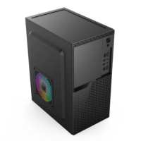 Boîtier PC Gaming Mid-Tower à Flux d'Air Élevé, Châssis de Bureau Micro ATX avec Panneau Frontal en Maille, Vente en Gros