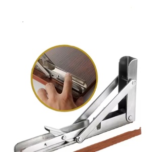 Support triangulaire pliable en acier inoxydable 201, épaisseur 3 mm, poli, modèle standard SHZ001, quincaillerie métallique pour meubles de maison et de bureau - Product Image 5