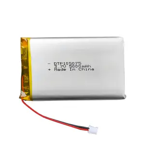 リチウムイオン電池3.7v5000mahの Suppliers-KC CE認定充電式リチウムイオンDTP105075 3.7V 5V 5000mAh Lipoバッテリー