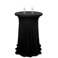 Top Round Table Round High Top Black Round Spandex Milk Silk Cocktail Tablecloth Table Cover For Cocktail Table