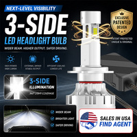 Phare de voiture GVIEW à contrôle de température intelligent P19W, LED 3 faces H7 H18 Canbus sans erreur avec driver externe et protection automatique