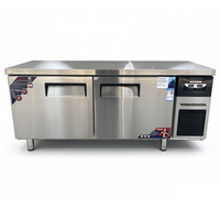 Table de préparation réfrigérée en acier inoxydable pour cuisine professionnelle, sous comptoir, pour restaurants et traiteurs