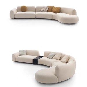 <span class=keywords><strong>Divano</strong></span> in Tessuto Combinato per Soggiorno, Stile Minimalista Italiano, Classico <span class=keywords><strong>Vintage</strong></span> <span class=keywords><strong>Curvo</strong></span> e Moderno - Product Image 3