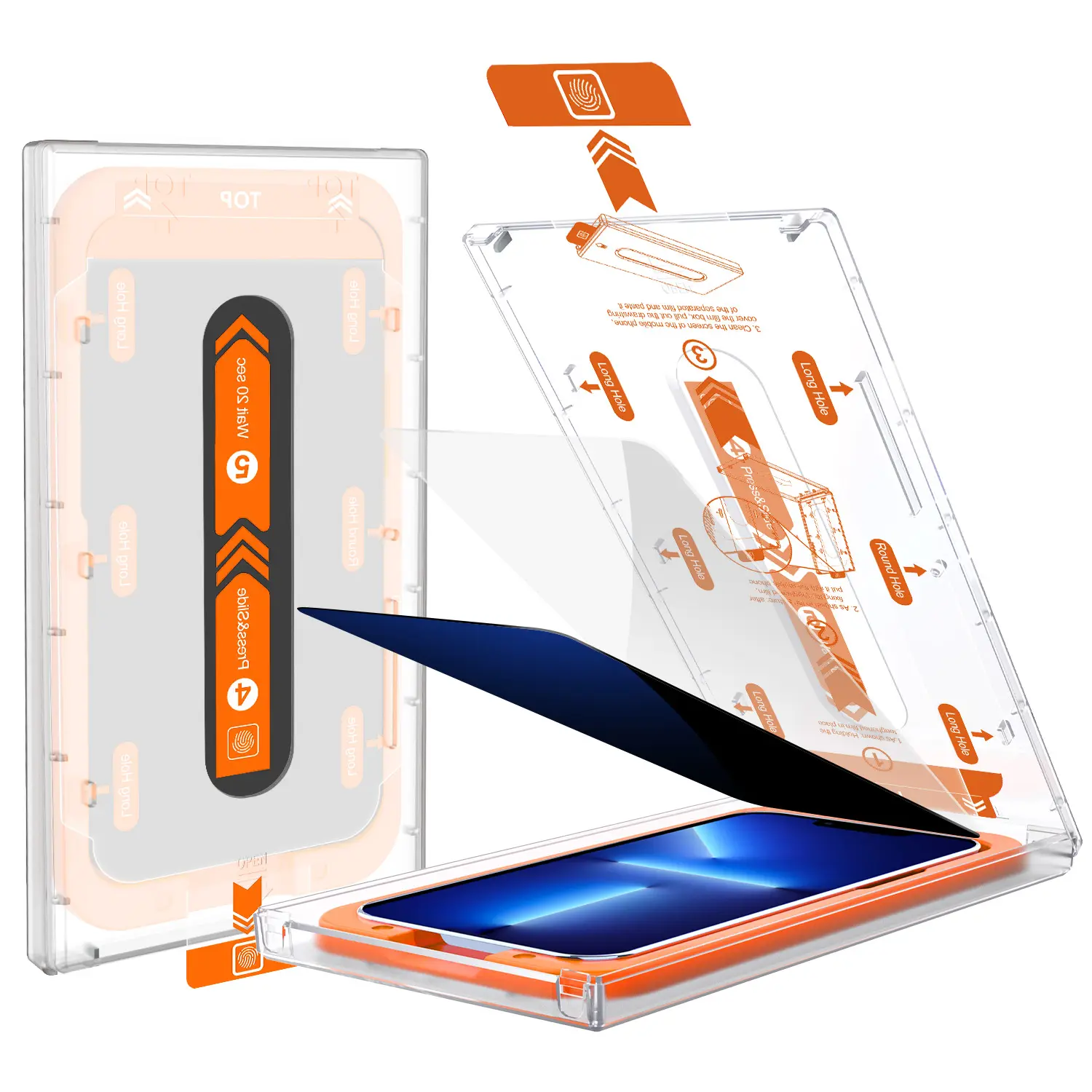 For iPhone 14 13 Pro max samsung S22 easy applicator temper glass easy install screen protector installation kit