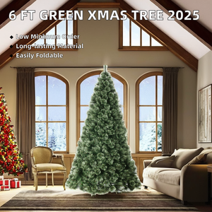 2025 màu xanh lá cây 6 <span class=keywords><strong>ft</strong></span> nhân tạo Cây giáng sinh giáng sinh trang trí cây - Product Image 2