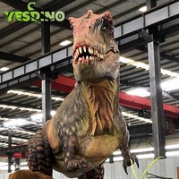 Dinosaures en silicone personnalisés faits à la main, modèle réaliste d'Allosaurus de 5 m, animatronique, pour parc d'aventure intérieur/extérieur, maison