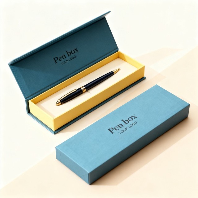 Customized logo Magnetic Paper Box Luxury Signature Pen Packaging Box Recyclable Business Empty Black Ballpoint Pen Gift Boxes