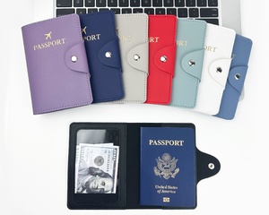 Bolsa de Pasaporte de PU de Alta Calidad, Porta Tarjetas, Cartera de Viaje, Porta Tarjetas de Crédito, Porta Identificación, con Botones, Logotipo Personalizado - Product Image 3