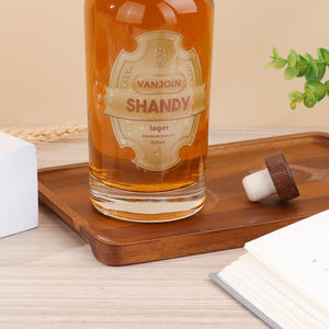 Vanjoin épaissir le fond poids lourd whisky liqueur bouteille verre épaule ronde 700ml vin <span class=keywords><strong>cidre</strong></span> sprints bouteilles avec bouchons - Product Image 4