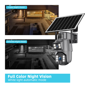 Caméra de sécurité solaire à double objectif 6MP, IP66, lumière extérieure, alarme sonore, WiFi, caméra solaire pour la <span class=keywords><strong>surveillance</strong></span> à domicile, audio bidirectionnel, caméra solaire - Product Image 4