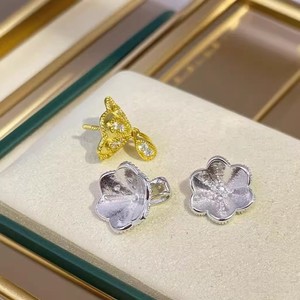 31419DIY Accessories S925 Silver Pendant Empty Holder with 12-15mm Round Beads for <b>Concealer</b> Necklace - Product Image 4