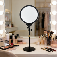 Anneau lumineux LED 10 pouces avec support, luminosité réglable, extensible, alimentation CA/CC, contrôle filaire, kit d'éclairage portable pour maquillage