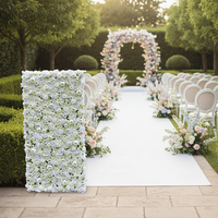 Fleurs artificielles en tissu faites à la main, roses, pour décoration murale de mariage, 8x8FT, design moderne pour la maison et les anniversaires
