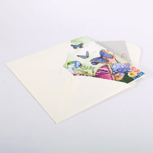 三次元バタフライレトロ折りたたみ式グリーティングカードホットスタンピングコーティングペーパーボード親友カップル封筒ギフト - Product Image 2