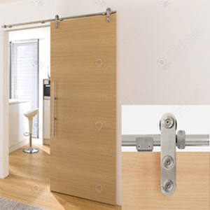 ระบบประตูบานเลื่อนพีวีซีในร่มที่ทันสมัยพร้อมกรอบอลูมิเนียมกระจกเทมเปอร์และพื้นผิวไม้สำหรับ<span class=keywords><strong>ห้อง</strong></span>นอนและตู้เสื้อผ้า - Product Image 1