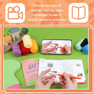 Kit de ganchillo de animales de ratón colorido DIY con bolas de hilo fino-Muñeca de tejer hecha a mano para principiantes - Product Image 3