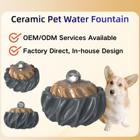Premium keramische drinkfontein voor huisdieren met interactieve drinkbal voor katten en honden, oplaadbaar en automatisch.