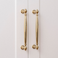 Poignées de meubles en laiton de cuivre massif Poignées d'armoires de cuisine en or PVD Poignées de luxe Armoire Commode Boutons de tiroir Chambre Extérieur Hôtel