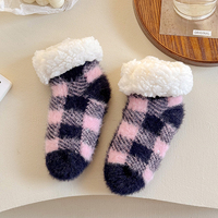 Chaussettes pour nouveau-nés de 1 à 5 ans, chaussettes moelleuses, motif mignon et design à carreaux, chaussettes chaudes et douces pour l'automne et l'hiver