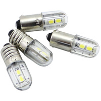 Ampoules LED BA9S 1W 6V-220V, lampe indicatrice bleue rouge, ampoule E10 à haut rendement lumineux, économie d'énergie, pour usage résidentiel
