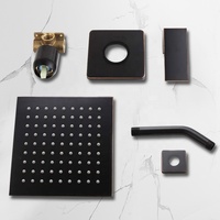 Système de douche à effet pluie moderne de luxe en laiton, mitigeur mural noir pour salles de bain d'hôtels