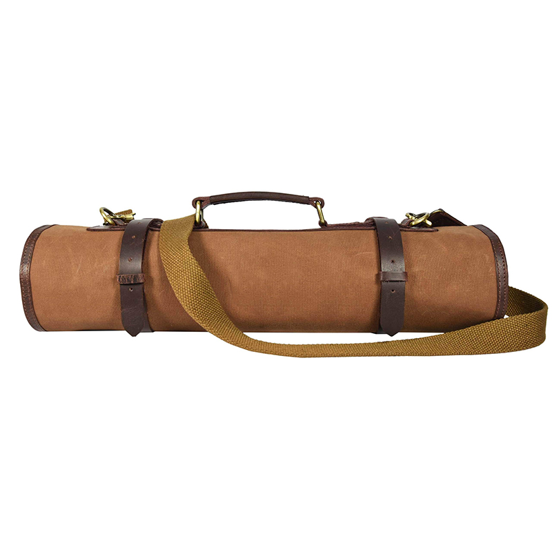 Чехол для рулона ножей шеф-повара удобный для путешествий кожаный чехол для рулона ножей с регулируемой ручкой