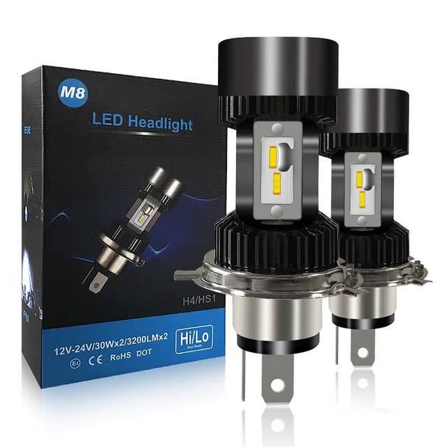 3200LM 30W Motorcycle LED Headlight M8 12v H4 Hs1 Ba20d Moto LED Headlight Mini Led Light Driving Lamp Fog Light