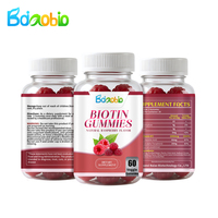 Gummies véganes de biotine riches en vitamines pour usage quotidien, complément alimentaire OEM à marque privée, fourni directement par l'usine