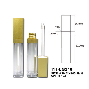 Emballage personnalisé pour gloss et rouge à lèvres liquide en PETG, 8 ml, avec bouchon à vis, surface métallisée, contenants vides - Product Image 2