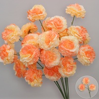 Fleurs artificielles orange, 10 tiges en plastique PU et soie, pour arrangements floraux événementiels, fleurs en soie pour mariage, vente en gros