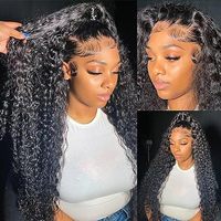 13*4 2*6 4*4 5*5  Wig Rambut Asli 100%  Model Front Lace  Water Wave Kinky Curly Pixie Curly Jerry Curly Multi-warna Laris Manis